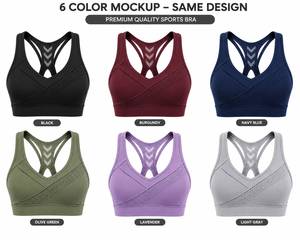 Ensemble soutien-gorge de sport et short pour femme, maintien élevé, écologique, léger, bretelles croisées, sans coutures, séchage rapide, tissu respirant - Product Image 6