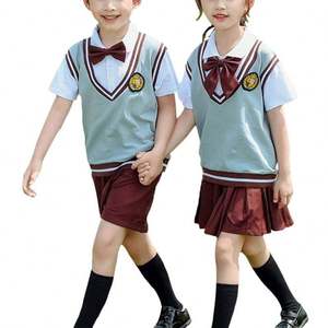 Camiseta de Verano para Niños y Niñas, Estilo Nuevo, con Parches, Cómoda, Uniforme Escolar Personalizado para Primaria - Product Image 1