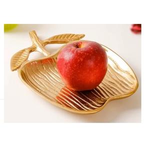 Bandeja Dorada en Forma de Manzana para Decoración de Mesa en Casa u Hotel, Plato para Servir Postres o Frutos Secos, Bandeja Metálica al Precio Más Bajo - Product Image 1