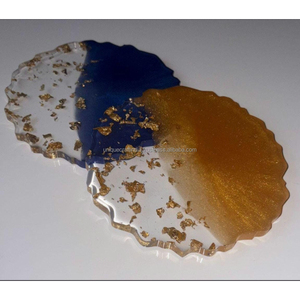 Posavasos Modernos de Resina Epoxi de Doble Tono de 4 Pulgadas, Ecológicos, Hechos a Mano, Elegantes, Artísticos, Decorativos para Mesa de Comedor - Product Image 4