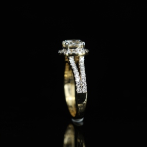 S925 Jewelry Popular Moissanite Wedding Ring Set 1ct Loose Moissanite Stone 14K <b>Solid</b> Gold Plated Jewelry - Product Image 6