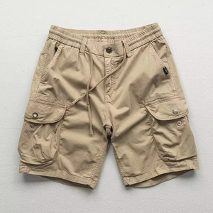 Shorts cargo en toile pour hommes de qualité supérieure, taille mi-haute, avec logo personnalisé, en coton extensible, multi-poches, taille élastique, séchage rapide, fournisseur OEM - Product Image 5