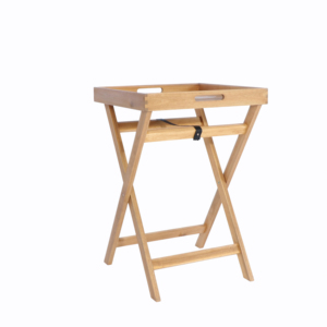 Acacia Tea <b>Tray</b> <b>Table</b> crafted from solid wood featuring a smooth surface and raised edges for serving tea snacks - Product Image 1