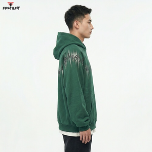 เสื้อฮู้ดดี้ปักลายผู้ชายขายดีสำหรับฤดูหนาว ทรงปกติ แขนยาว สีพื้น ผ้าฝ้าย 100% สไตล์ลำลอง สตรีทแวร์ - Product Image 6