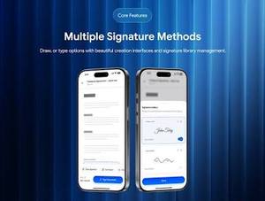 Aplicación de firma electrónica de documentos para firmar documentos digitalmente, solicitar firmas, administrar aprobaciones y almacenar archivos de forma segura en línea. - Product Image 3