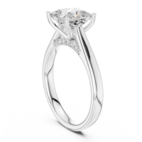 Cincin Tunangan Berlian Sintetis 2 Karat Potongan Princess Emas 18k E Vvs2 Potongan Excellent Tanpa Warna Bentuk Pr