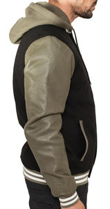 Chaquetas Varsity Cálidas de Invierno con Mangas de Cuero PU, Logotipo Bordado, Fabricantes de Estilo para Marcas de Ropa, Chaqueta Impermeable Personalizada - Product Image 6