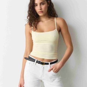 Nouveau débardeur sexy pour femme 100 % coton, haut basique côtelé d'été sans manches, tricoté respirant, caraco pour femme - Product Image 3