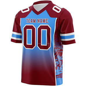 Maillot de football unisexe personnalisé, col en V, manches courtes, coupe classique, respirant, antibactérien, 100% polyester, nom et numéro de l'équipe - Product Image 2