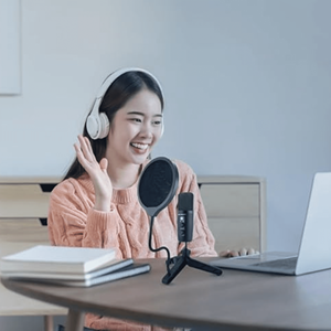 ไมโครโฟนคอนเดนเซอร์และอุปกรณ์เสริมไมโครโฟนคอนเดนเซอร์ไฟ LED สำหรับเล่นเกมและสตรีมมิ่ง USB - Product Image 6