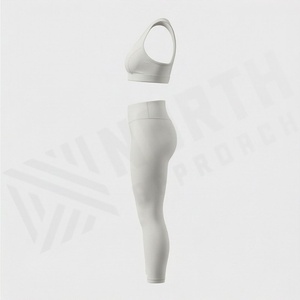 Ensemble de yoga sans couture personnalisé pour femmes, couleur au choix, tenue douce et extensible, soutien-gorge de sport taille haute, leggings, gym, pilates, fitness - Product Image 3