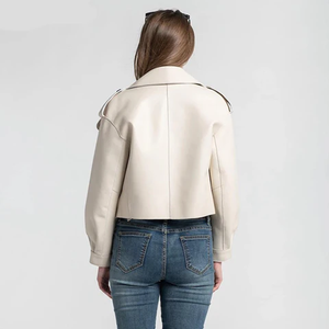 Women's Winter Casual Long Sleeve Cotton Bomber Motorcycle Jacket <b>with</b> Customizable Design Anti-Wrinkle & Breathable Features - Product Image 2