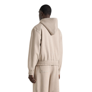 Mens Full Zip Hooded Tracksuit With Wide Leg <b>Trousers</b> Elastic Waist Open Hem Relaxed Two Piece Wholesale Custom OEM Apparel Sets - Product Image 2