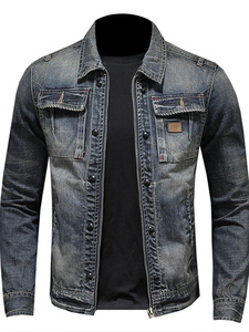 Wholesale Custom Men's Denim <b>Jacket</b> Heavy Cotton Washed Breathable Eco-Friendly Printed Casual Streetwear OEM Factory Bulk - Product Image 5