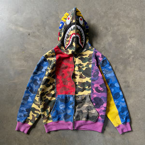 Sudadera con capucha unisex de alta calidad, estilo holgado, con apliques bordados y estampado gráfico, con cierre de cremallera, para hombre - Product Image 1