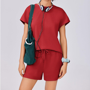 Custom Logo Printing Above Knee Solid Quick Dry Women Shorts <b>Set</b> Breathable Low Moq Odm Oem Service 2026 Women's <b>Sets</b> - Product Image 3