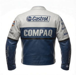 Veste de course en cuir de vachette professionnelle pour homme, sur mesure, pour la conduite sur circuit, avec protection dorsale niveau 2 CE - Product Image 2
