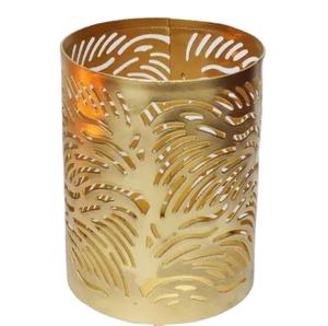 Vela redonda de hierro hecha a mano votiva y portavelas Color negro/dorado para el hogar y la decoración de Navidad vela votiva - Product Image 2