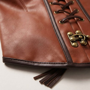 Women Leather <b>Corset</b> With Hook-and-Eye Closure And Side <b>Lace</b>-<b>Up</b> Design Firm Shaping For Daily Wear - Product Image 6