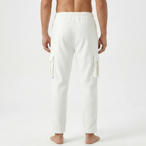 Custom Luxury Blank Men Cargo Sweatpants Comfort <b>Drawstring</b> Elastic Waist Casual Joggers Fleece Thick Cargo Pants <b>Trouser</b> - Product Image 4