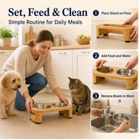 Erhöhter Futternapf-Ständer für Hunde und Katzen mit erhöhter Futterhöhe, stabiler Basis und modernem Design für den Haushalt