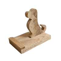 Support de téléphone portable et tablette en bois massif, fait main, écologique, portable, en forme d'animal, pour voiture et bureau