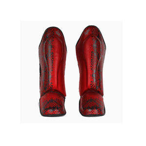 Protège-tibias personnalisables en cuir élastique, EVA et PU, durables et confortables pour l'entraînement de Muay Thai et de Kickboxing - Product Image 1