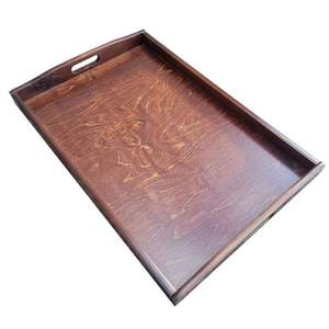 KISWAH CRAFT Bandeja de Servir de Madera Rústica Moderna, Hecha a Mano, Rectangular, con Diseño Floral, Decorativa - Product Image 3