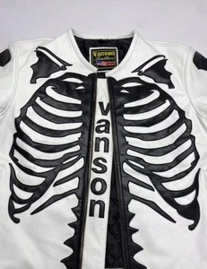 เสื้อแจ็คเก็ตหนังสตรีทแวร์กันลมแบบอุ่น รุ่นไวท์ แวนสัน เป็นมิตรต่อสิ่งแวดล้อม ผลิตจากหนังวัวแท้ 100% สีพื้น ผลิตในประเทศปากีสถาน - Product Image 4