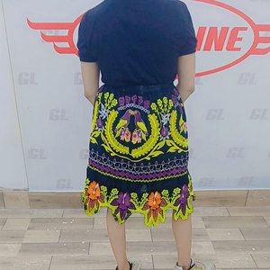 New Arrival Women's Midi <b>Skirts</b> High Waisted Pleated A-Line Swing <b>Skirts</b> Cotton Summer Floral Knee Length <b>Skirts</b> with Embroidery - Product Image 5