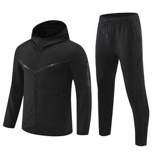 Ensemble de survêtement pour homme avec sweat à capuche zippé, pantalon de jogging long, vêtements de sport à séchage rapide, logo personnalisé - Product Image 1