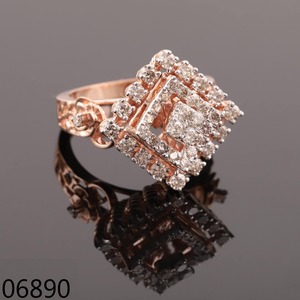 Bold Rose Gold Cluster Lab Grown Diamond Brilliant Cut Engagement Ring for Certified 14K Solid Gold Statement Ring for Women - Product Image 6