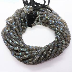 Cuentas facetadas de labradorita natural, cuentas de piedras preciosas de labradorita, hilo de cuentas de labradorita de 13 pulgadas para joyería - Product Image 1