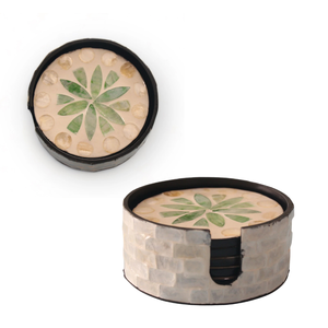 Eco Friendly Cute Round Mother of Pearl Coaster with Reusable Design <b>Kitchen</b> Accessory Good Price From Vietnam - Product Image 3