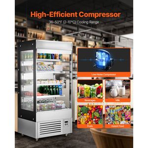 Espositore Refrigerato Commerciale a 4 Livelli con LED e Barriera d'Aria per Merchandising all'Aperto - Product Image 2