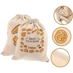 High Capacity Jute Bread <b>Bag</b> with Drawstring Closure for Multiple Bread Storage - Product Image 4