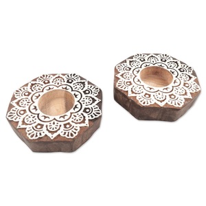 Bohemian Wooden Mandala <b>Tealight</b> <b>Holder</b> Decorative Candle Stand for Table Centerpiece Meditation and Relaxing Spaces - Product Image 4