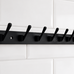 Black SS202 Stainless Steel 8 Pin Wall <b>Hook</b> Heavy Duty Rustproof Clothes <b>Towel</b> Coat Holder Wall Mounted Organizer for Bathroom - Product Image 2
