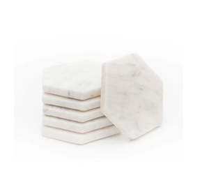 Sous-verres hexagonaux en pierre résistants à la chaleur, dessous de plat en marbre pour tasses à thé - Product Image 1