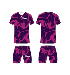Conjunto de Uniforme de Fútbol Sublimado Personalizado, Patrón en Espiral Morado y Rosa, Transpirable, de Secado Rápido, Jersey de Fútbol para Equipo, Conjuntos Cortos para Hombres y Niños - Product Image 1