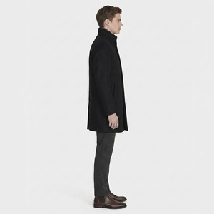 Men's Winter Long <b>Coat</b> Stand Collar Jacket Classic Casual Outerwear With Button Front And Functional Side Pockets - Product Image 4