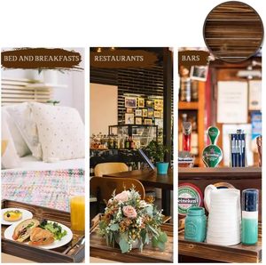 Plateau de service en bois massif de haute qualité avec poignées intégrées Aspect naturel pour le petit-déjeuner Café Thé Service et affichage décoratif - Product Image 3