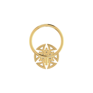 AJRETAIL 14K <b>Gold</b> GIA Certified Shimmering 0.03ct Antique Natural Diamond Flower Shape Ethnic Women's <b>Nose</b> Pin for Wedding - Product Image 5