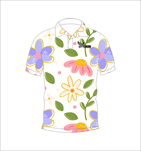 เสื้อโปโลผู้ชายลายดอกไม้ผีเสื้อ พิมพ์ลายทั้งตัว แขนสั้น สไตล์ลำลอง สำหรับเล่นกอล์ฟ - Product Image 2