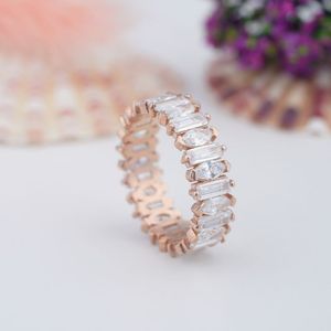 Fine Jewelry S925 <b>Silver</b> Princess <b>Emerald</b> Round Cut Vvs d Color Eternity Moissanite Hip Hop Tennis <b>Ring</b> for Men and Women - Product Image 4