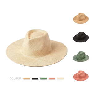 Fedora Sombrero Chapeau Wide Brim <b>Summer</b> Panama Beach Sun <b>Hat</b> Custom Logo <b>Straw</b> <b>Hats</b> for Women Travelers Wholesale - Product Image 1