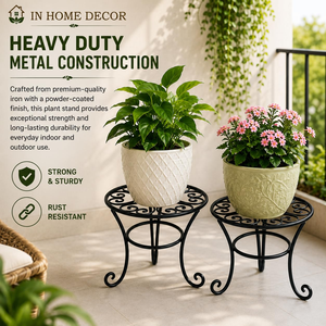 Soporte de Metal Resistente para Plantas, Soporte Redondo para Macetas, Soporte de Hierro para Interiores y Exteriores, Decoración para Balcón, Jardín, Patio y Hogar - Product Image 3