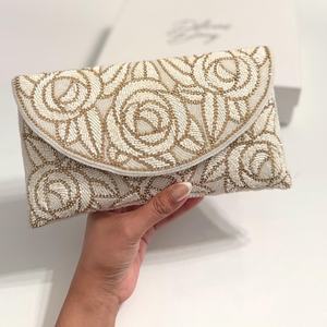 Handmade Floral Embroidered Cotton Purse Rectangular <b>Shape</b> For Party - Product Image 1