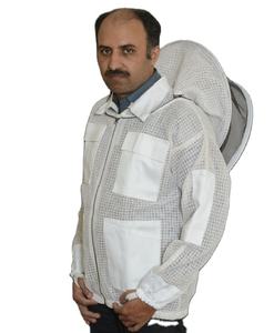 Veste d'apiculture en coton à 3 couches avec motif d'abeille ventilé, vêtement de sécurité de haut niveau avec voile en maille anti-piqûres - Product Image 1