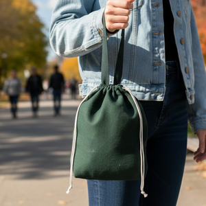 Sac à cordon en jute écologique de haute qualité avec poignée |   Pochette de rangement anti-poussière réutilisable, emballage pour la vente en gros, sac cadeau - Product Image 4
